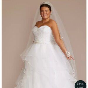 Wedding dress lace and organza